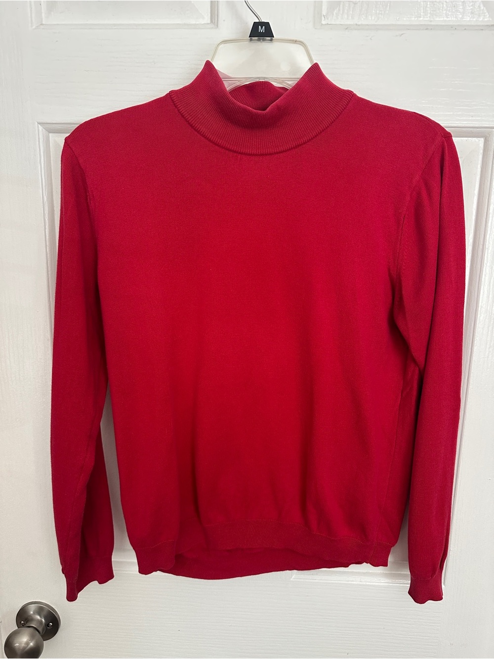 Talbots Red Mock Neck Cotton Sweater